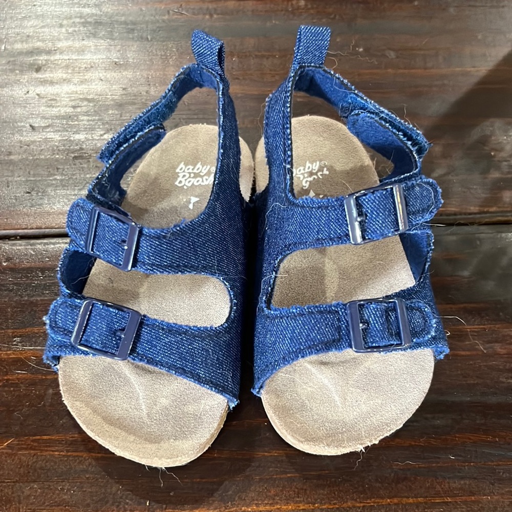 Denim sandals w Velcro back sz 4